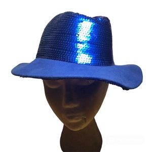 Vintage Blue Sequin Hat